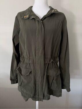 a new day Olive Utility Anorak Jacket with Cinch Waist. Size M
